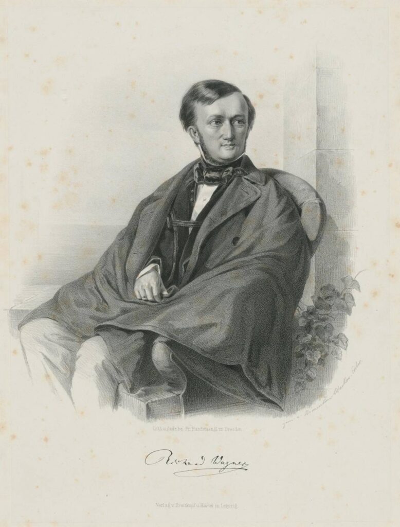 Richard Wagner, painted by Clementine Stockar-Escher: Richard Wagner. Leipzig: Verlag v. Breitkopf u. Härtel [1853] (Image: Zentralbibliothek Zürich)