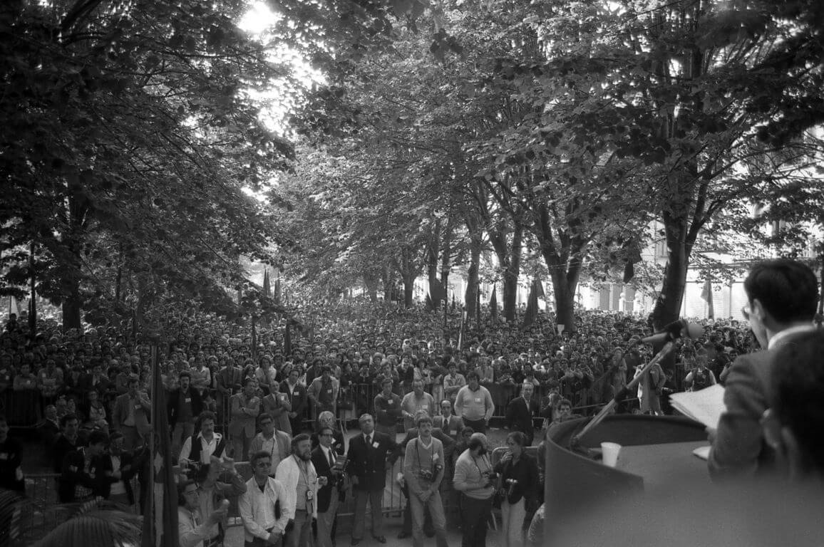 Enrico Berlinguer nel comizio del 1980 a Sant'Elena, Venezia