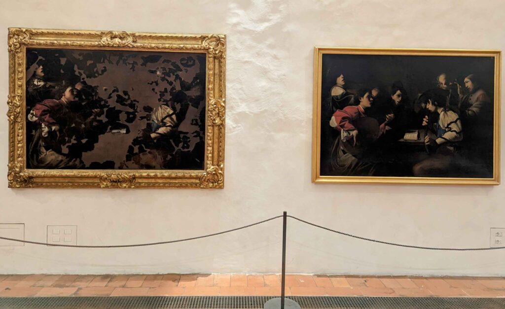 Uffizi strage dei Georgofili Bartolomeo Manfredi mostra-monito Bartolomeo Manfredi Concerto 1617-18 olio su tela 126 x 185 cm