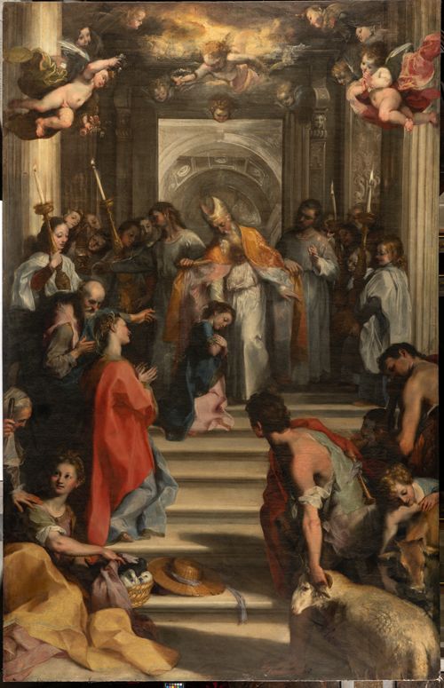 La presentazione di Maria al Tempio, olio su tela, 382x246