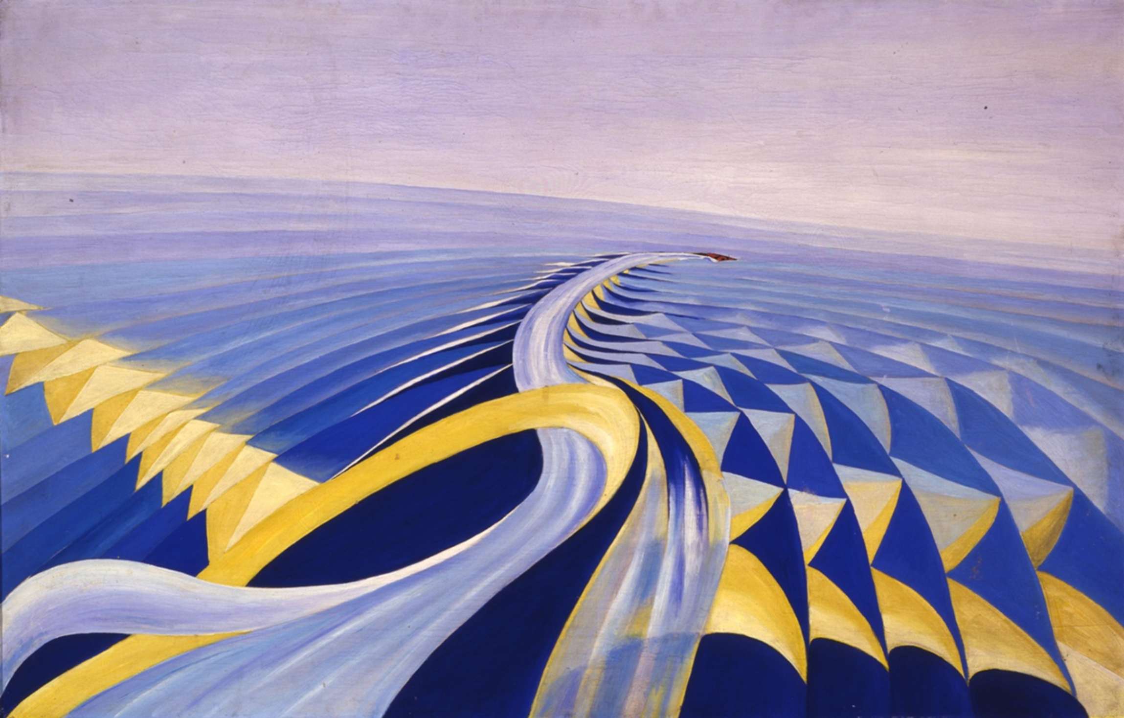Benedetta Cappa Marinetti, Roma 1897 – Venezia 1977, Velocità di motoscafo, 1922, olio su tela, cm81x119,3. Roma, Galleria d'Arte Moderna