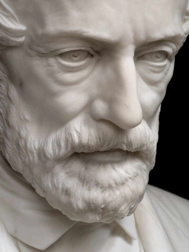 Giovanni Spertini Ritratto di Giuseppe Mazzini 1878 marmo Roma, VIVE – Vittoriano e Palazzo Venezia Foto Mauro Magliani