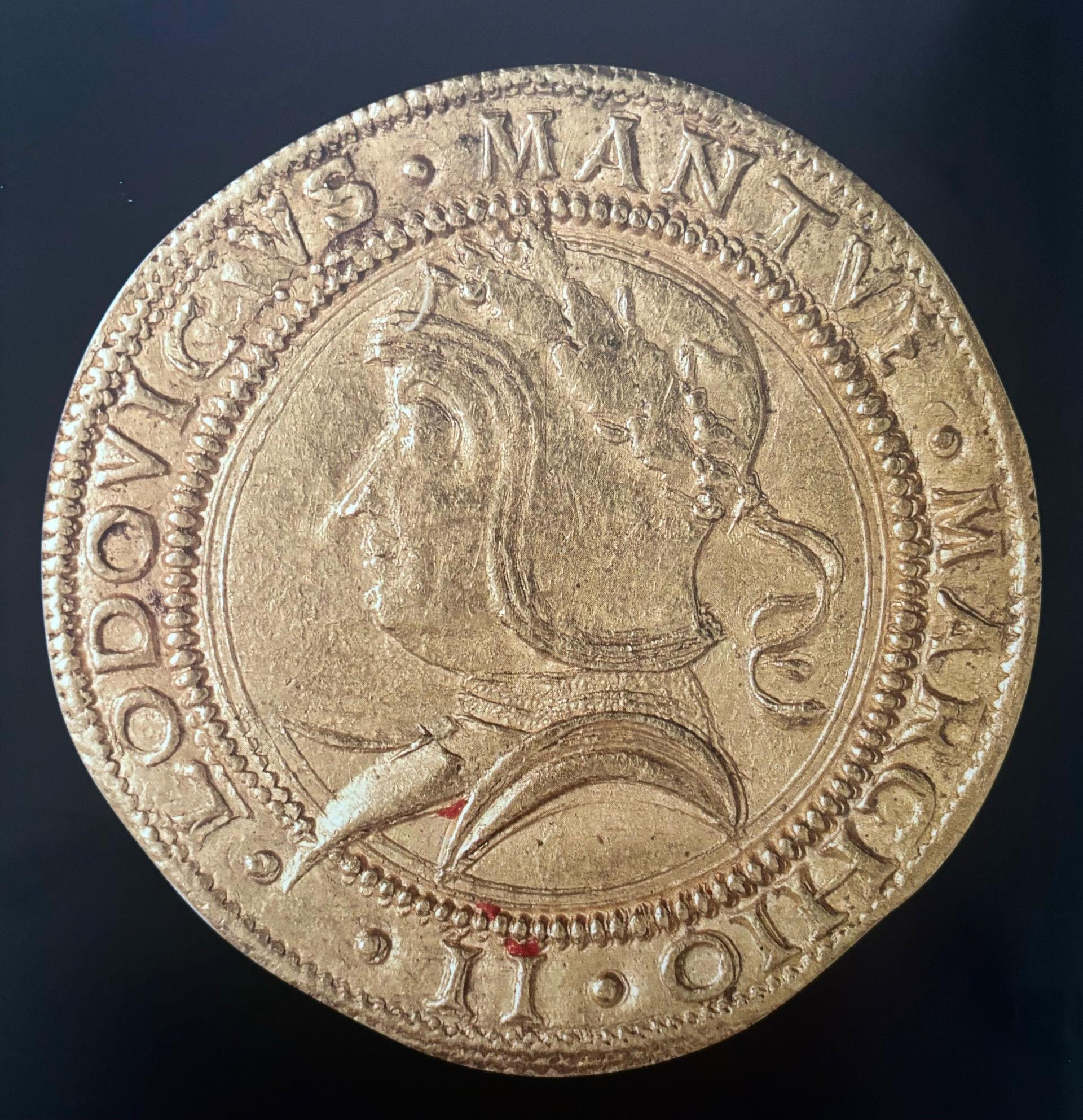 Palazzo Ducale di Mantova Collezione Magnaguti-Casero marchesano d'oro o ducato del marchese Ludovico II Gonzaga, 1460-1478 (dritto)