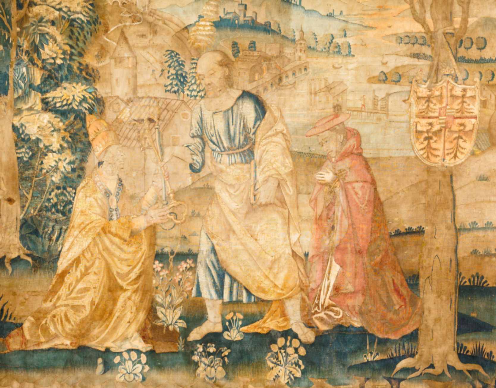 arazzo 1528 San Pietro consegna le chiavi al Papa