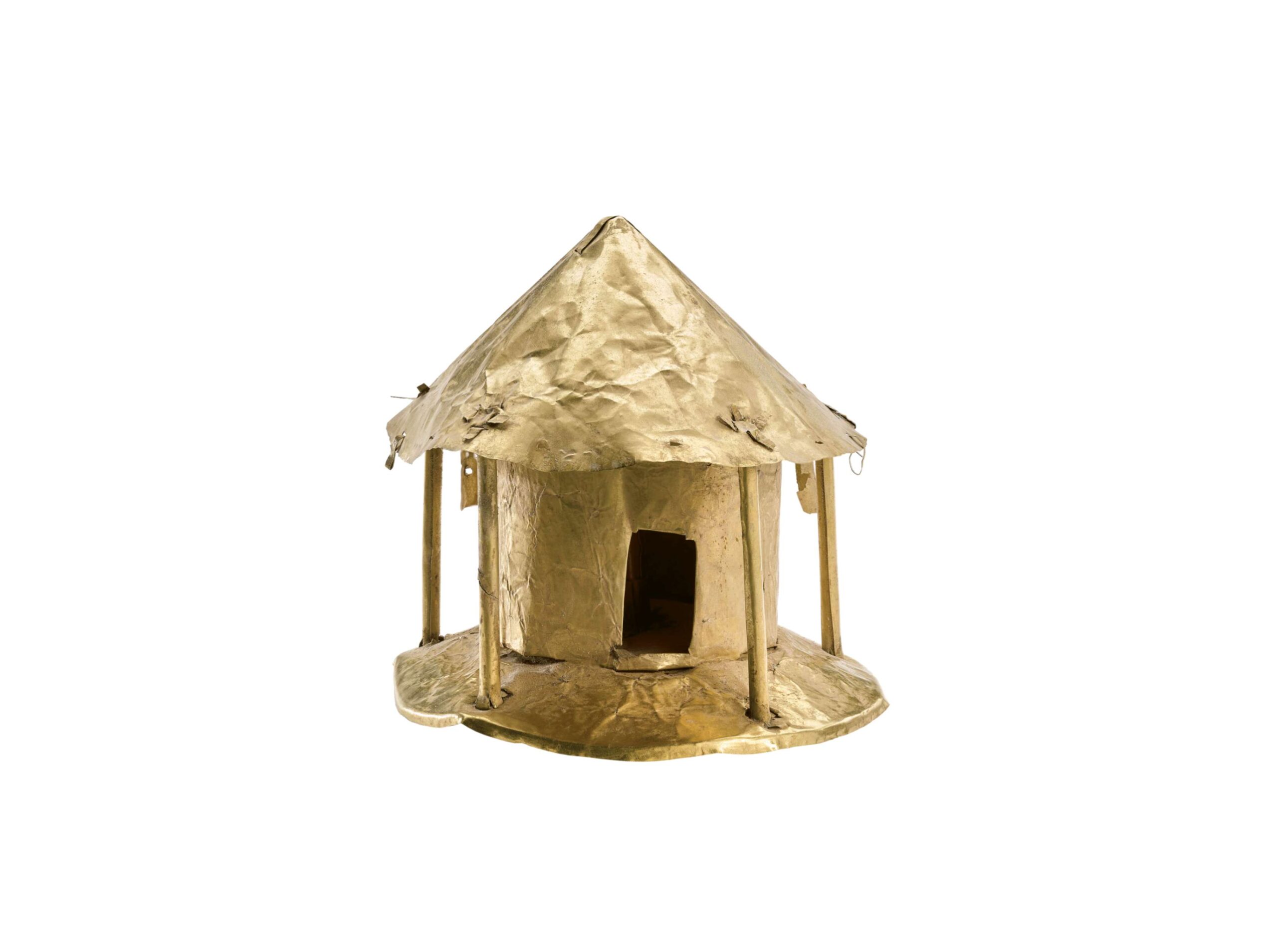 Modello di casa rotonda, Colombia, regione di Calima, stile Yotoco, lega d'oro, The Museum of Fine Arts, Houston, dono di Alfred C. Glassell, Jr.