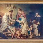 Mariage mystique de sainte Catherine de Ricci Pierre Subleyras Pierre Subleyras (Saint-Gilles-du-Gard 1699 – Roma 1749) Sposalizio mistico di Santa Caterina de’ Ricci 1746 Olio su tela cm 75 x 250
