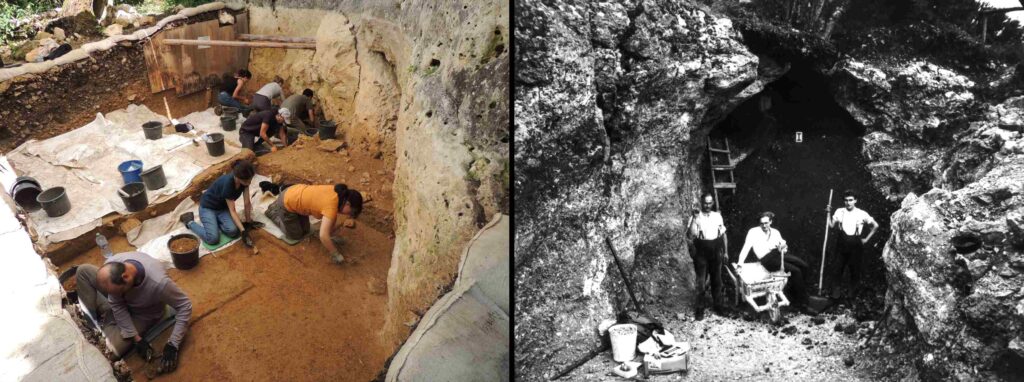 The Langmahdhalde (left) and Vogelherd Cave (right) sites. Photos: left, Lawrence Msimanga and right, Early Prehistory and Quaternary Ecology archive, University of Tübingen