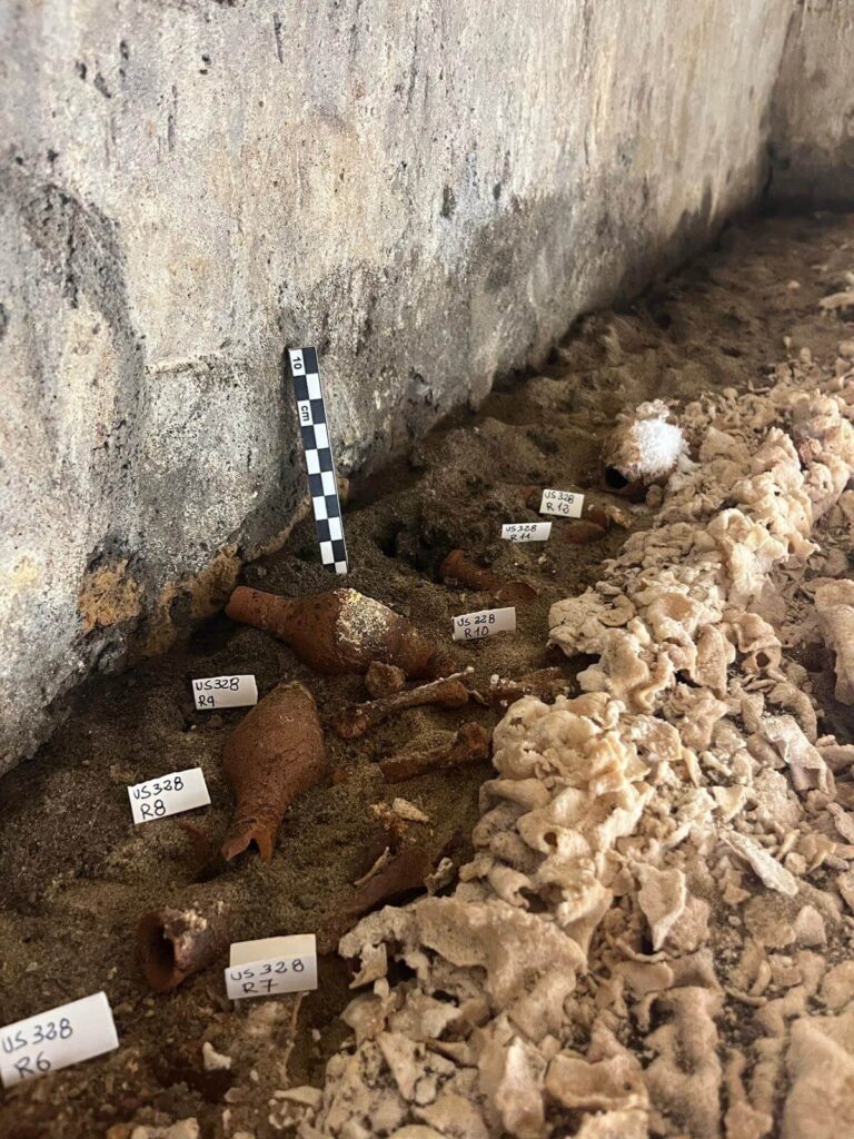 Non si fermano le analisi all’interno della Tomba del Cerbero recentemente scoperta nel territorio di Giugliano dalla SABAP Napoli. Foto Soprintendenza Archeologia, Belle Arti e Paesaggio per l'area metropolitana di Napoli