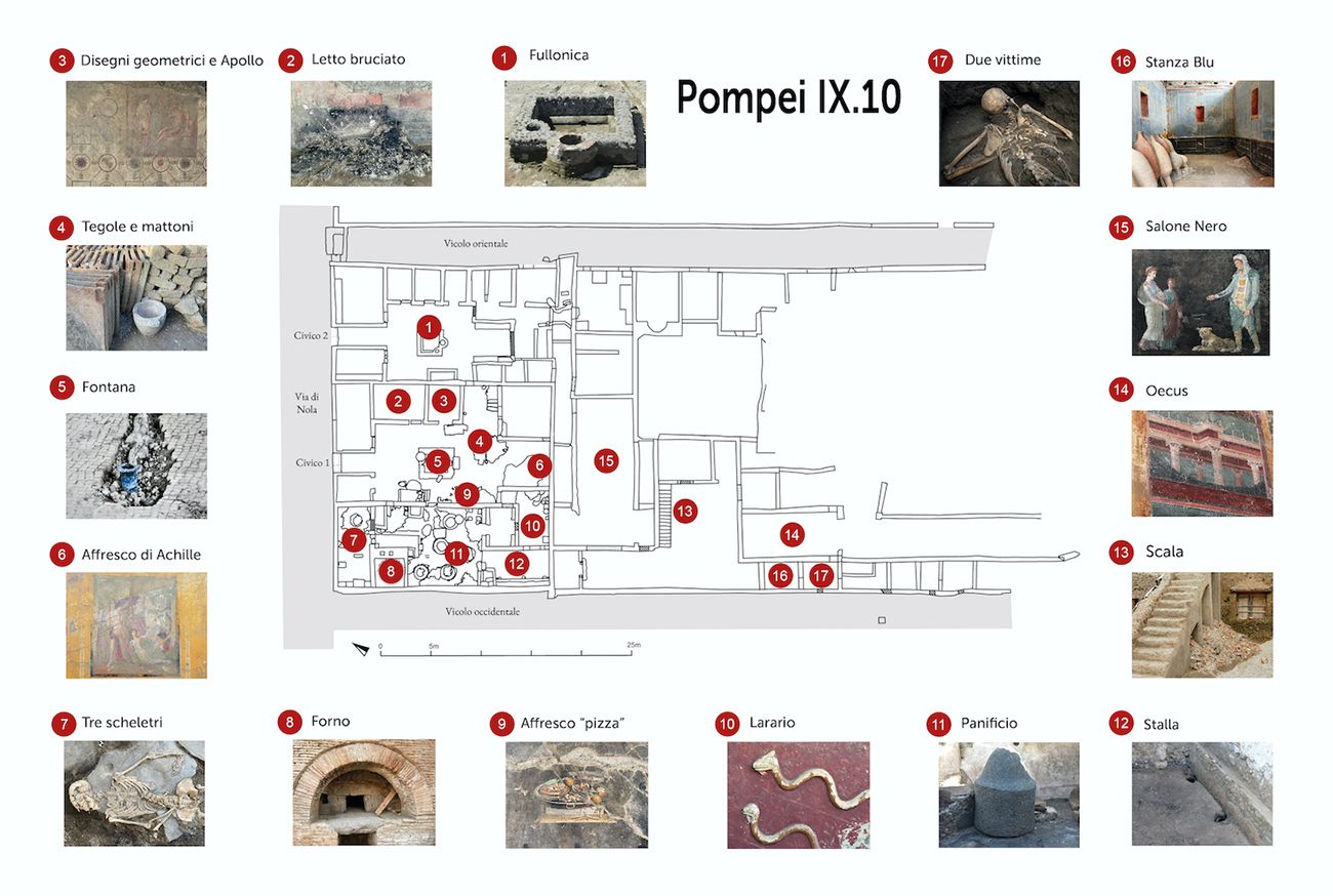 Pompei: un uomo e una donna con un piccolo tesoro di monete e monili preziosi, vittime dell’eruzione, ritrovati nella Regio IX, Insula 10
