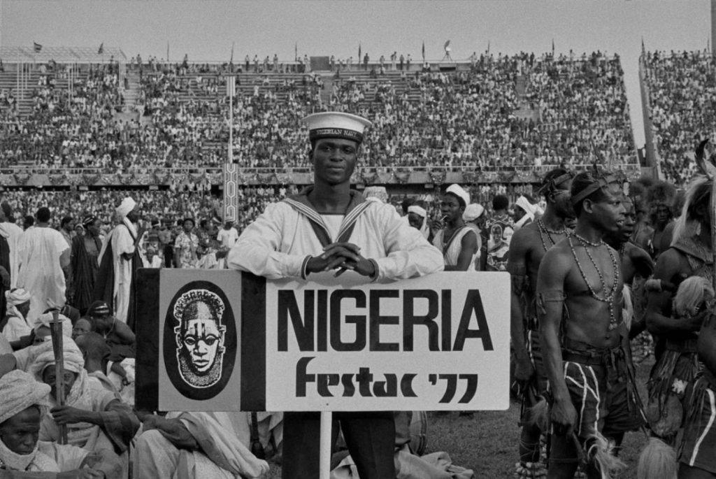 Marilyn Nance, Arrivo della delegazione panafricana al World Black and African Festival of Arts and Culture (FESTAC), Nigeria, Lagos, 1977, Archivio Marilyn Nance