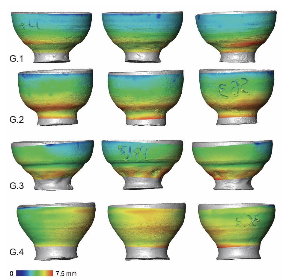 Middle Bronze Age Cretan ceramics Thickness maps