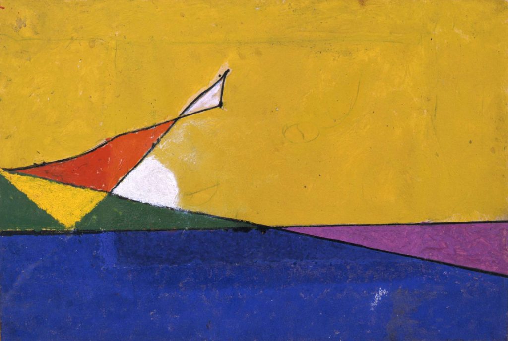 Osvaldo Licini Monte Vidon Corrado (AP), 1894 - 1954 Marina, 1957 Olio su carta Dono di Paolo Licini, Livorno, 1969 P/1833