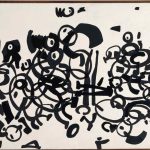 Carla Accardi Trapani, 1924 - Roma, 2014 Arciere su bianco, 1953 Smalto e cementite su tela Fondazione per l’Arte Moderna e Contemporanea CRT - in comodato alla GAM - Galleria Civica d’Arte Moderna e Contemporanea di Torino CRT/2