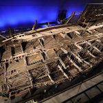 Remains of the Mary Rose shipwreck and support structure (2019). Photo by Geni, CC BY-SA 4.0