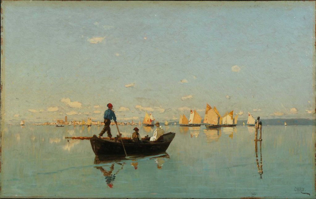Guglielmo Ciardi Venezia, 1842 - 1917 In laguna, 1880 Olio su tavola Legato di Ettore De Fornaris, Torino, 1978 P/1953