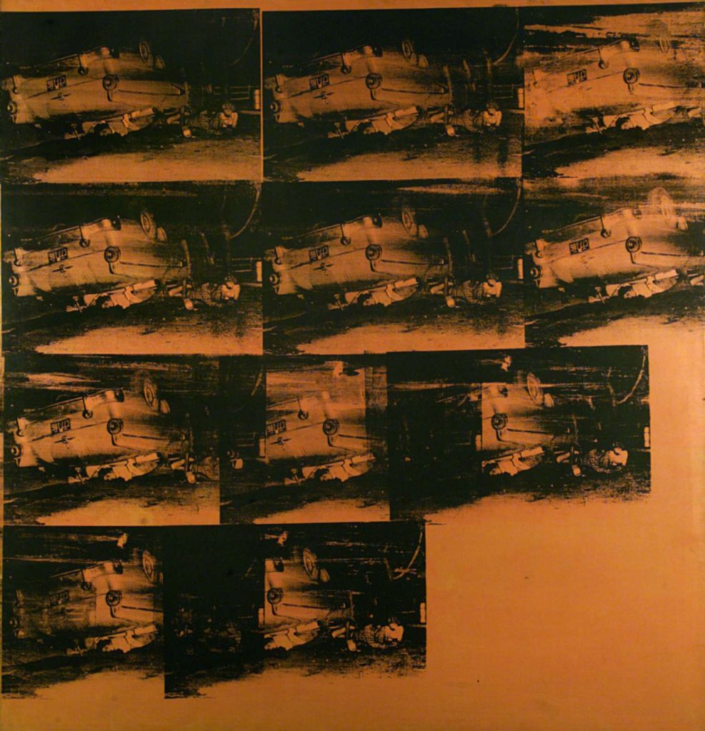 Andy Warhol Pittsburgh, 1928 - New York, 1987 Orange Car Crash (5 Deaths 11 Times in Orange) (Orange Disaster), 1963 Serigrafia su acrilico su tela Acquisto dalla galleria Sperone, Torino, 1967 P/1739