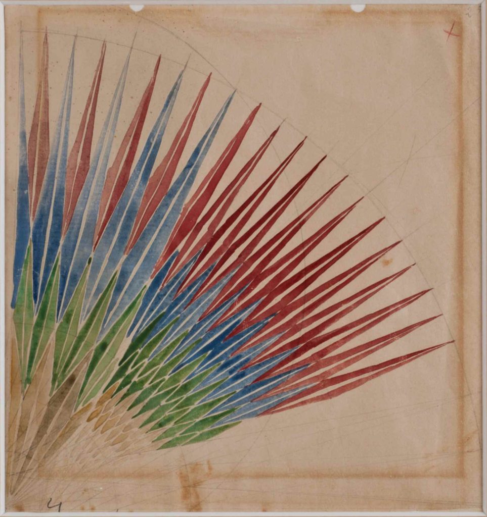 Giacomo Balla Torino, 1871 – Roma, 1958 Studio per compenetrazione iridescente (dai taccuini di Düsseldorf), (1912) matita ed acquerello su carta Acquisto Galleria L’Obelisco, Roma, 1968 P/1802