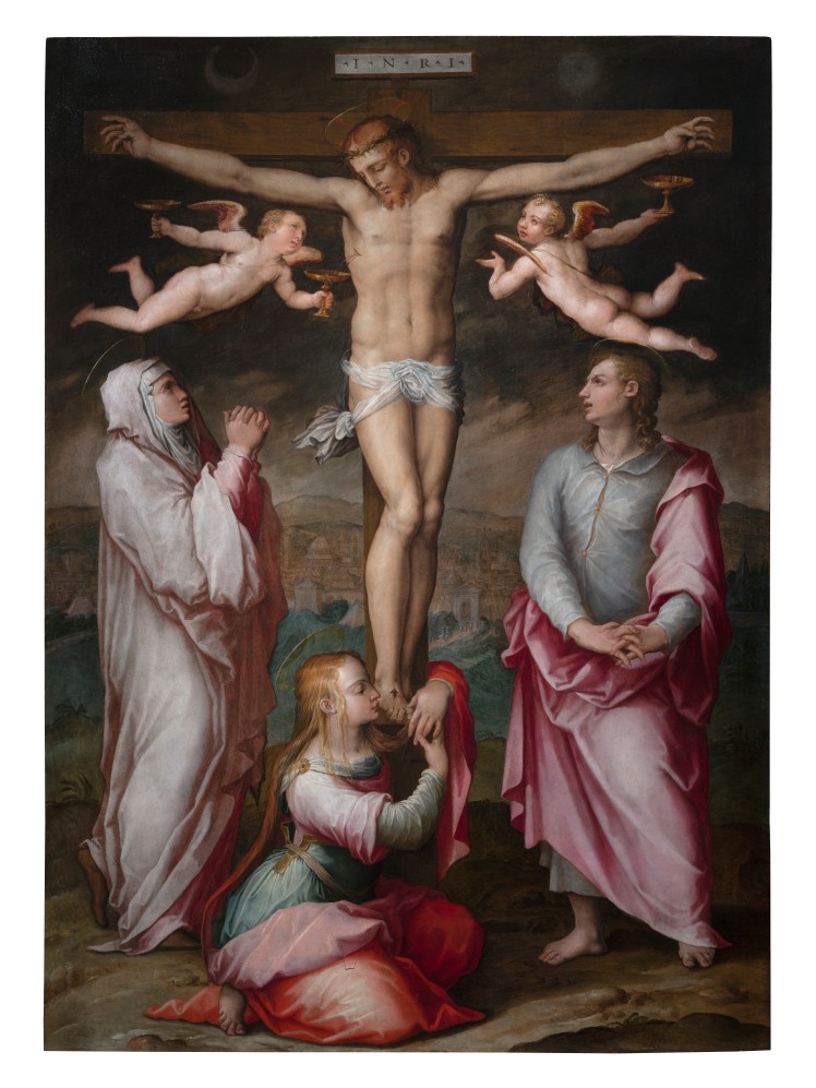 Giorgio Vasari - Crocifissione con la Madonna, San Giovanni e la Maddalena - Collezione Privata