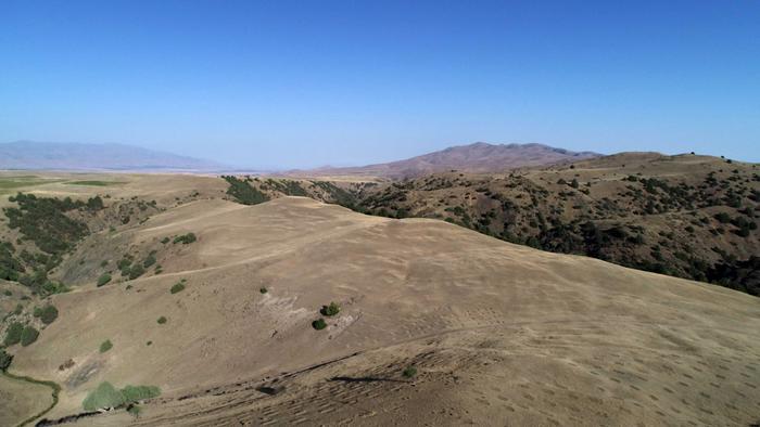 A drone captured images of Tugunbulak in 2018. (Credit: Michael Frachetti)