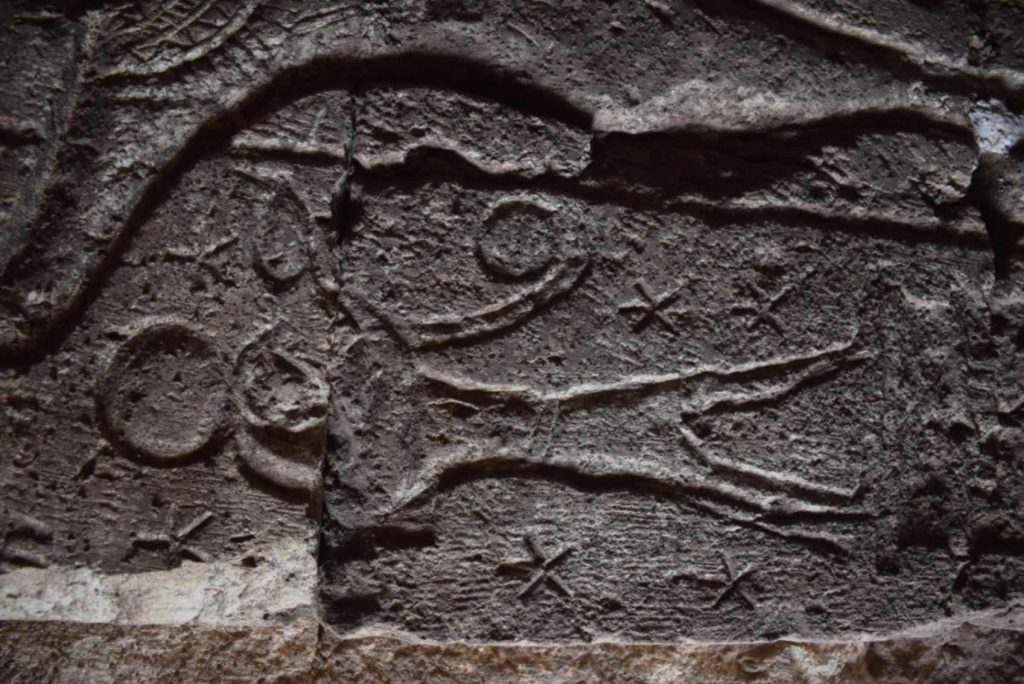 A very rare depiction: a decan (a star that enables time to be measured at night) with a falcon's head. Photo: Marcus Müller, Athribis Project