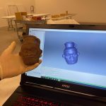 University of South Florida scholar Davide Tanasi creates a 3-D replica of the Egyptian Bes mug used in the study. Credits: Cassidy Delamarter