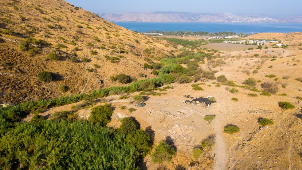 NEG II on the banks of Ei Gev Rive, facing the Sea of Galilea. Photographed by Naftali Hilger