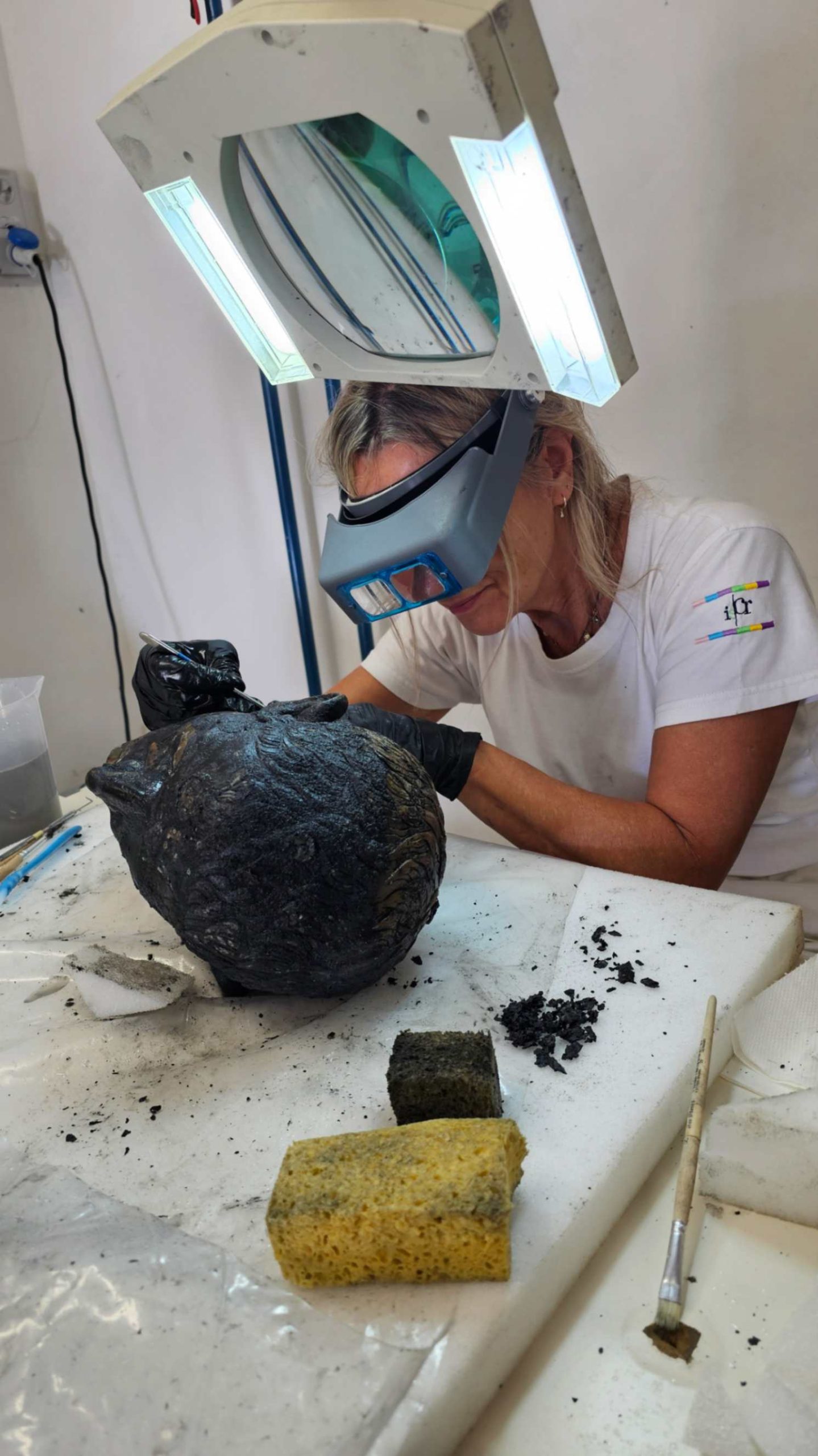 restauro. Foto © Soprintendenza Archeologia, Belle Arti e Paesaggio per le provincie di Siena, Grosseto e Arezzo, Comune di San Casciano dei Bagni, UNISTRASI - Università per Stranieri di Siena. Foto di Chiara Fermo