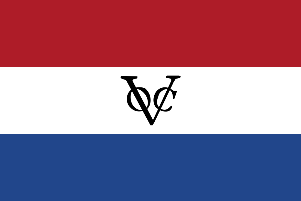 Flag of the Dutch East India Company (in Dutch: Vereenigde Oostindische Compagnie). Public domain picture by Himasaram