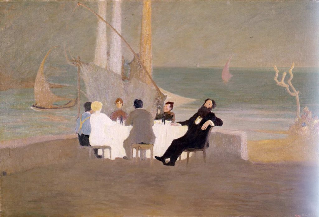 Dopo cenadipinto olio su tela 1913 altezza 105 cm, larghezza 156 cm