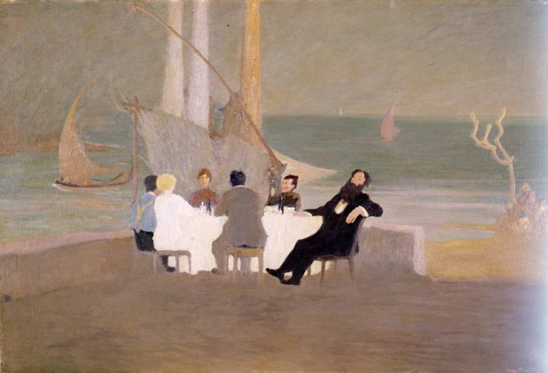 Dopo cena dipinto olio su tela 1913 altezza 105 cm, larghezza 156 cm