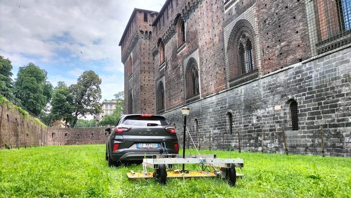 Ground-penetrating radar reveals new secrets under Milan's Sforza Castle. Photo Credits: Politecnico di Milano
