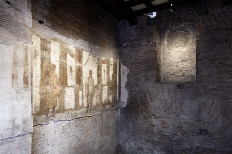Affresco dalla Schola Praeconum. Crediti per la foto: Simona Murrone, Parco Archeologico del Colosseo