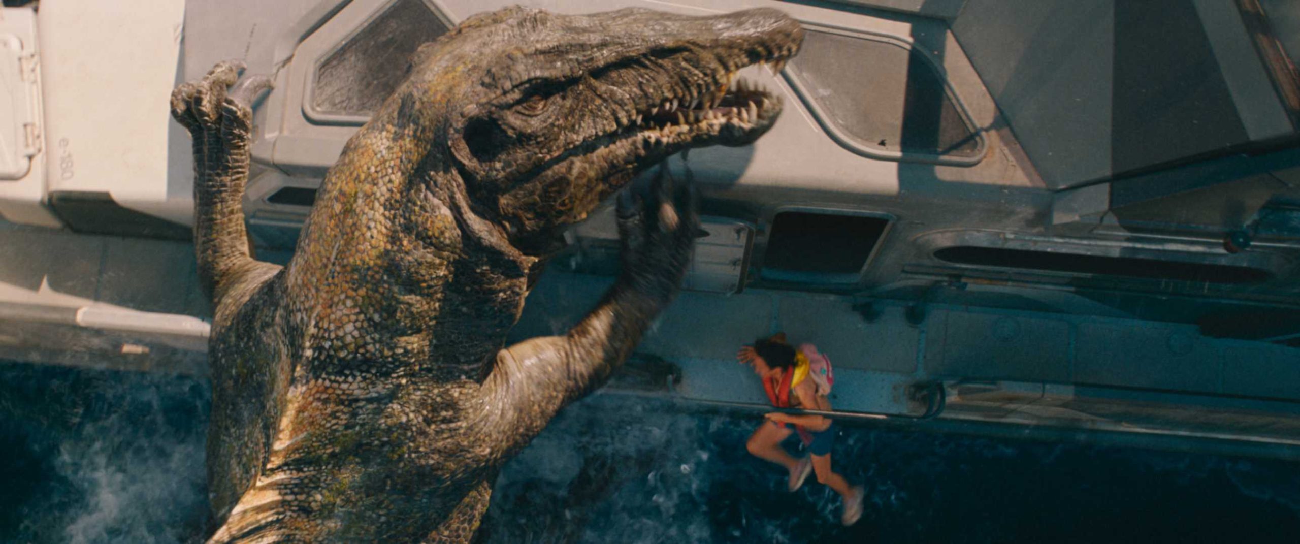 un'immagine dal film Jurassic World - La Rinascita, per la regia di Gareth Edwards