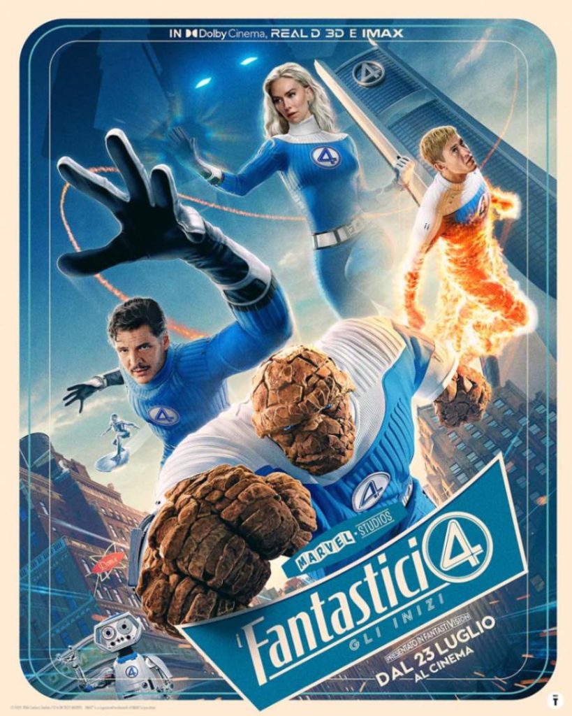il poster del film I Fantastici 4: Gli Inizi, per la regia di Matt Shakman