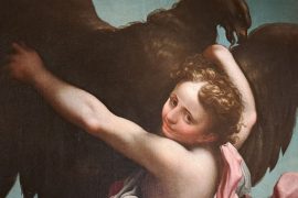 Eugenio Cajes (copia da Antonio Allegri, detto Correggio), Ratto di Ganimede (1604), olio su tela, cm 175x82, Madrid, Museo Nacional del Prado (inv. P000119). Dettaglio, foto di Giuseppe Fraccalvieri