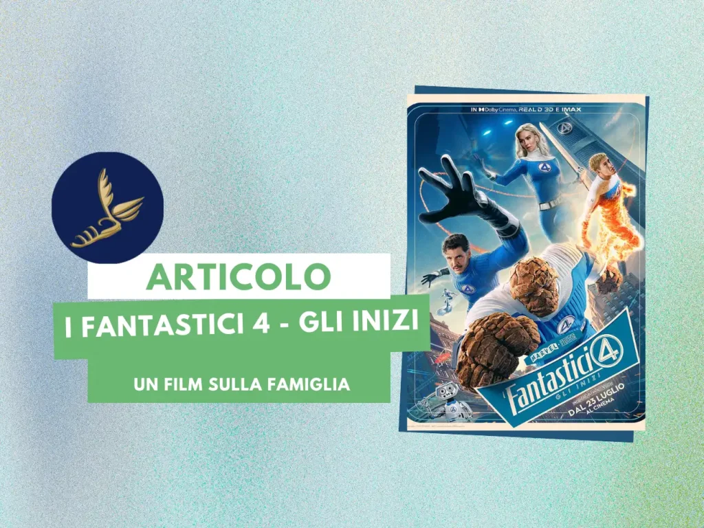 il poster del film I Fantastici 4 Gli Inizi, per la regia di Matt Shakman, nella composizione da Canva, licenza d’uso