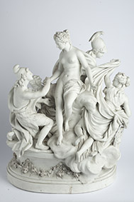 Manifattura Reale di Sèvres Louis Simon Boizot, modellatore (attribuito) Il giudizio di Paride 1780 circa Biscuit, 41x54x31 cm Su concessione del Mic - Musei Reali, Palazzo Reale