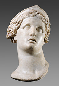 Acrolito di Alba (testa femminile colossale) Fine II secolo a.C. Marmo, 83x47 cm Su concessione del Mic - Musei Reali, Museo di Antichità