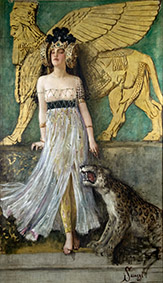 Cesare Saccaggi A Babilonia (Semiramide) 1905 circa Olio su tela, 240x140 cm Su concessione del Mic - Musei Reali, Galleria Sabauda