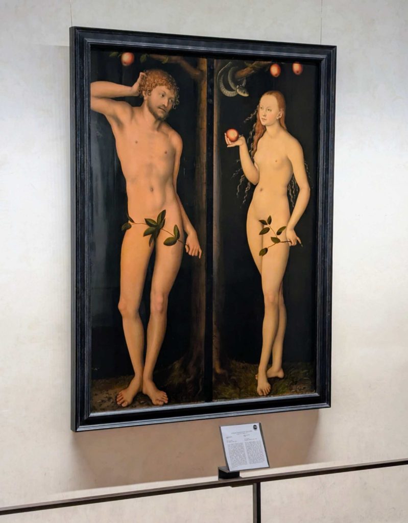 Lukas Cranach Adamo ed Eva Gallerie degli Uffizi