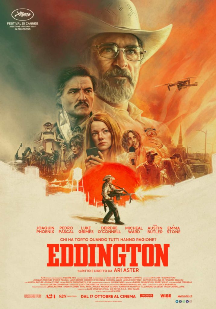 il poster del film Eddington, regia di Ari Aster