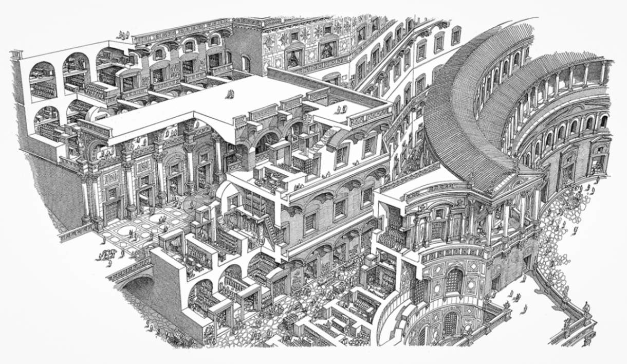 Immaginare Roma. Le prospettive impossibili di Francesco Corni ricostruzione Mercati Traiano