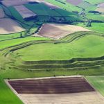 Aerial view of Maiden Castle, Dorset, the largest Iron Age hillfort in Britain. Photo Credits: Jo and Sue Crane, CC0
