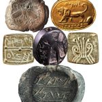 A collection of seals and seal impressions (bullae) bearing names and dated to the Biblical Kingdoms of Judah and Israel of the Iron Age. | Seals and seal impressions (bullae)Square seal from Bet Shemesh – courtesy of Benjamin Sass. Photo: Benjamin Sass.Reproduction of the lion seal (from Megido) – RTI photo: Michael Magen.King Hezekiah bulla (winged figure stamped on clay) – courtesy of the Hebrew University of Jerusalem. Photo: Ouria Tadmor.Nathan-Melech bullae (oval-shaped seal stamp) – courtesy of the City of David archive. Photo: Eliyahu Yanai.Black stone seal – courtesy of the City of David archive. Photo: Eliyahu Yanai