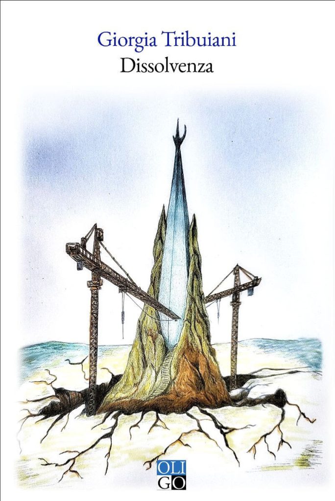 la copertina del romanzo di Giorgia Tribuiani, Dissolvenza, pubblicato da Oligo Editore (2025) nella collana Ronzinante, con prefazione di Ezio Sinigaglia