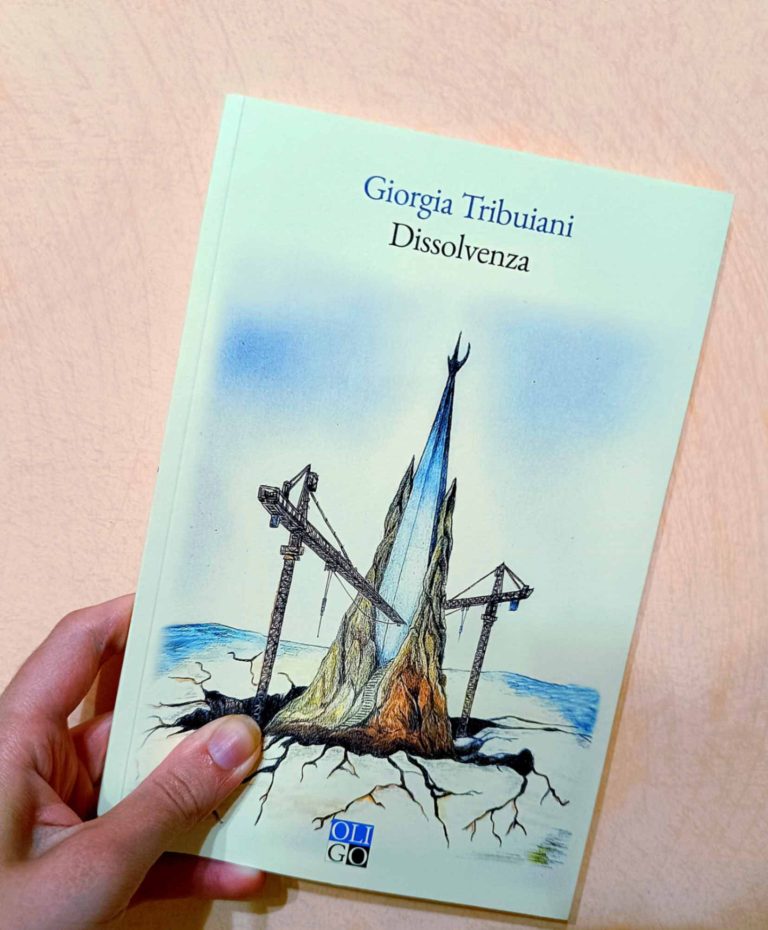 la copertina del romanzo di Giorgia Tribuiani, Dissolvenza, pubblicato da Oligo Editore (2025) nella collana Ronzinante, con prefazione di Ezio Sinigaglia. Foto di Ilaria Parlanti