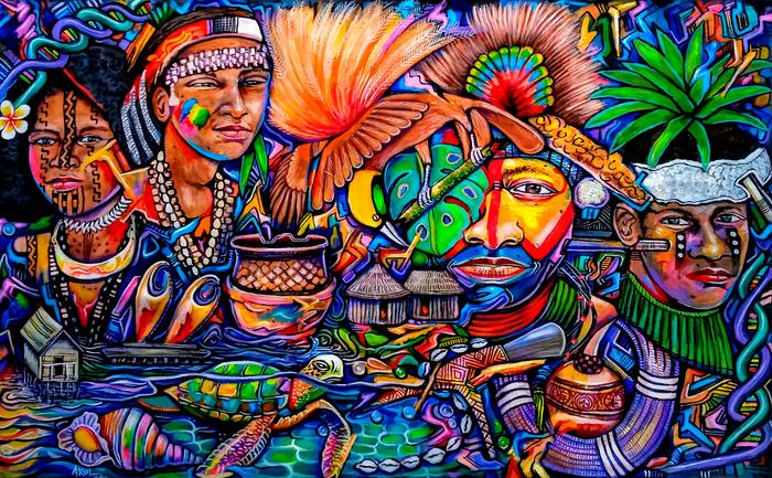 The new study combines ancient DNA analysis with archaeological and linguistic findings. Together, they paint a vivid picture of the pre-colonial societies that once inhabited the country's coastal regions. Illustration by Papua New Guinean artist Arison Kul. © Arison Kul for MPI-EVA