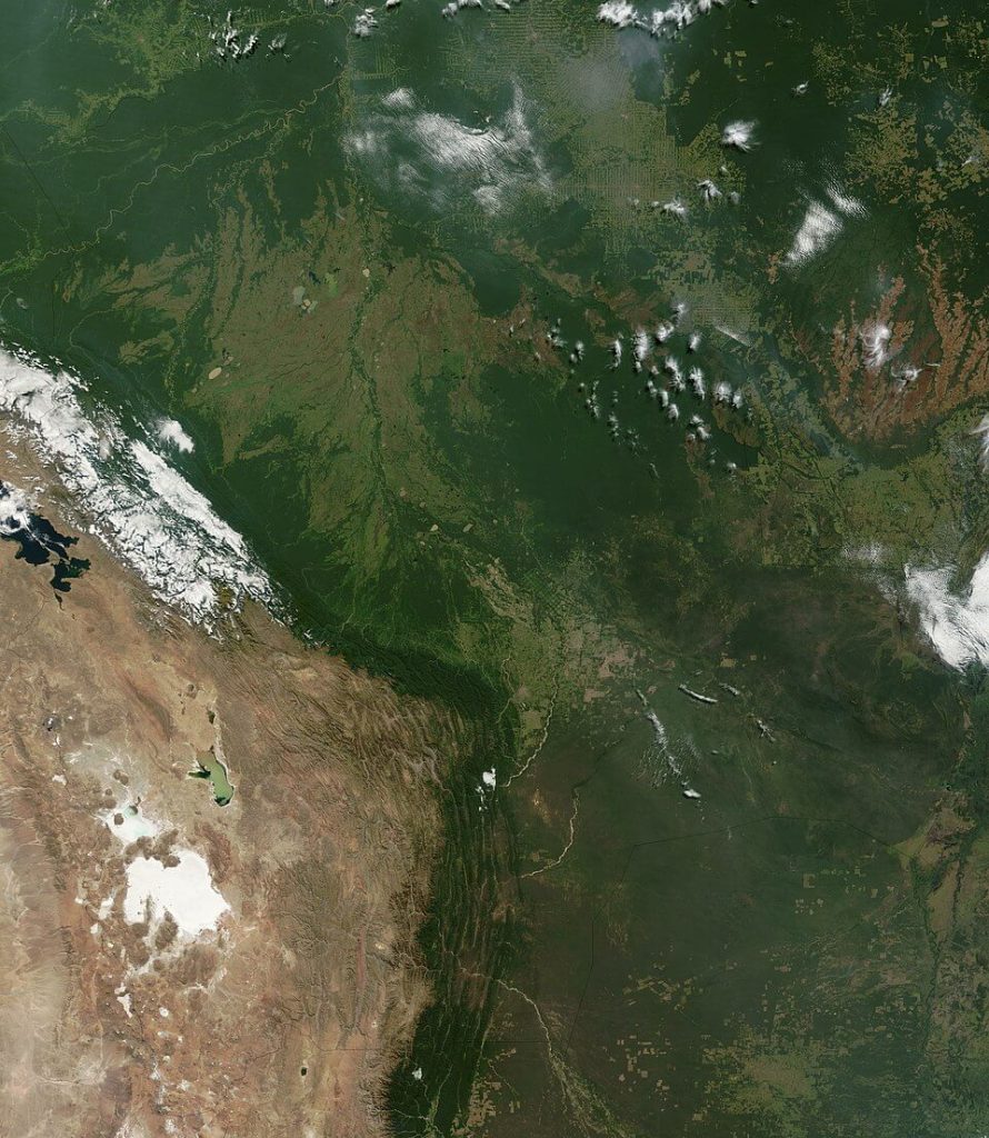 Satellite image of Bolivia in June 2002. Picture by Jacques Descloitres, MODIS Land Rapid Response Team, NASA/GSFC, slightly cropped, in public domain