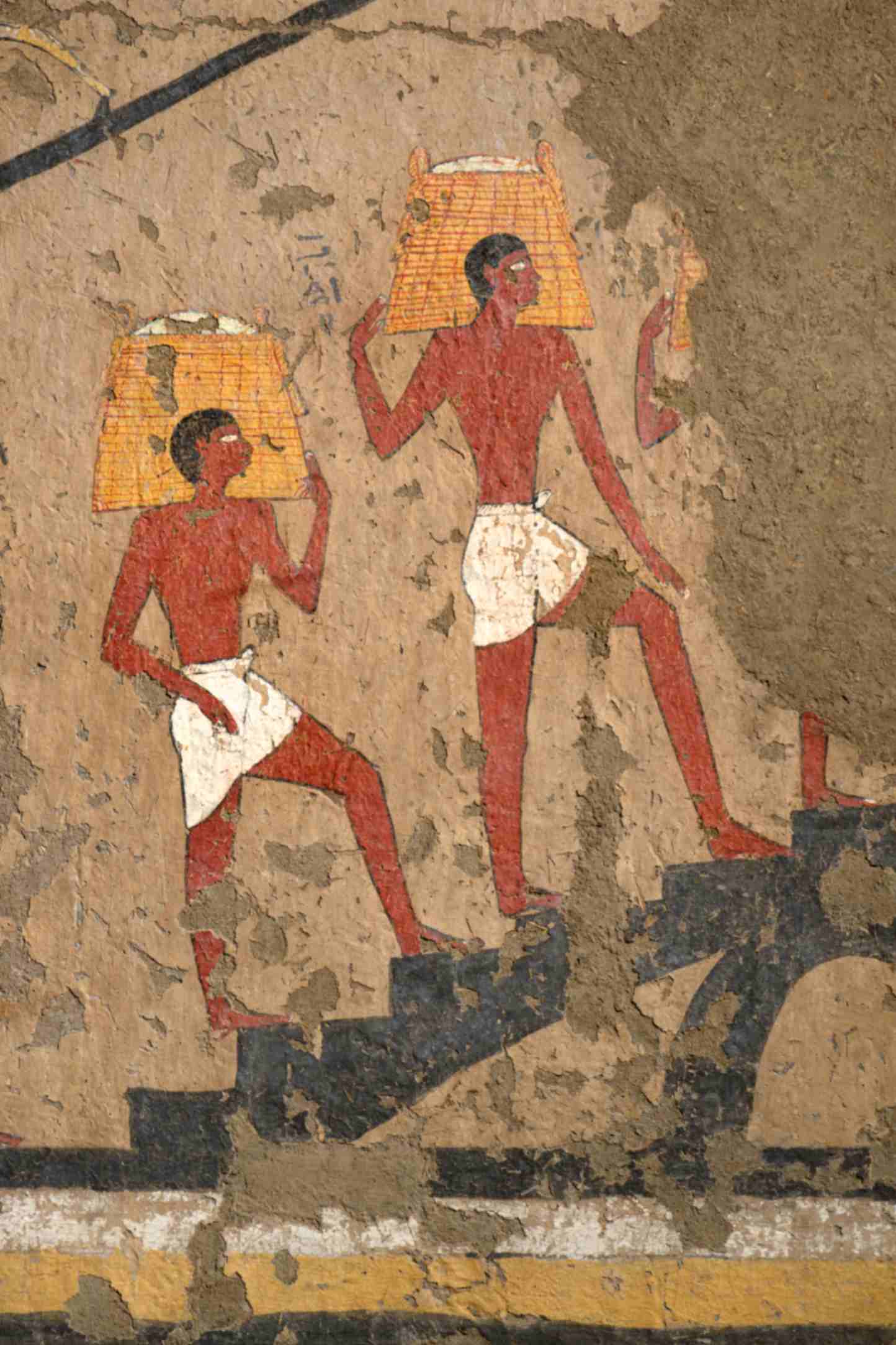 dettaglio degli affreschi della tomba di Iti e Neferu