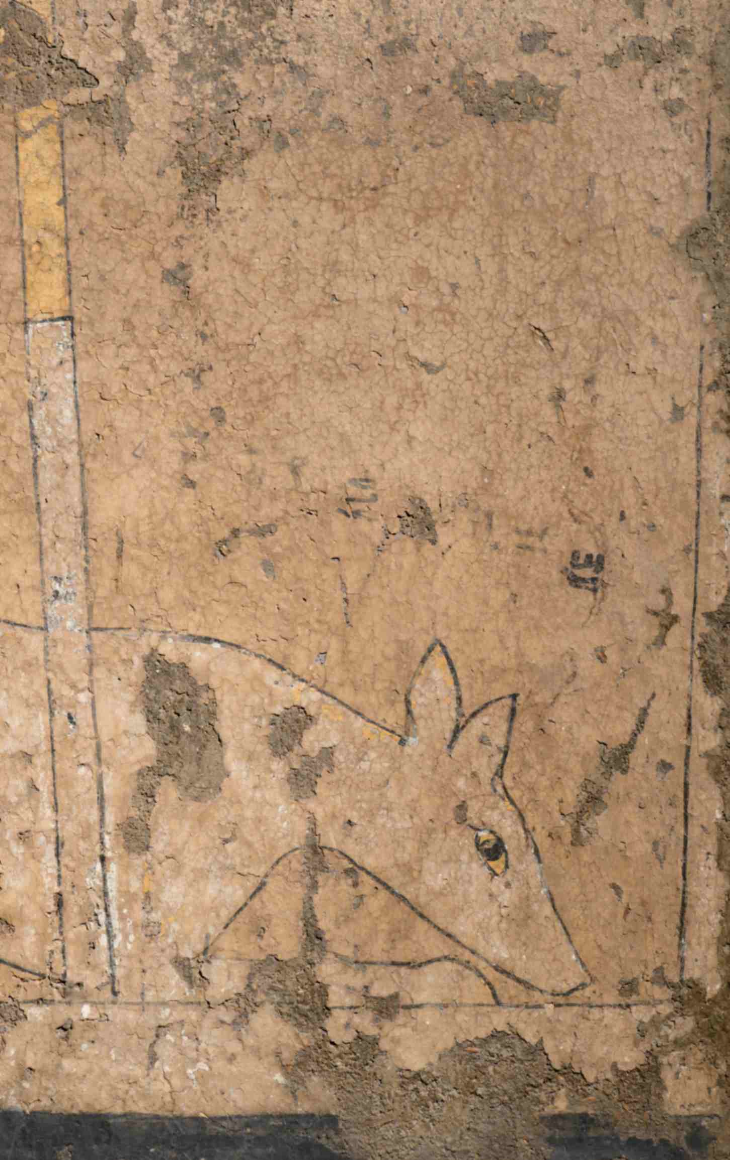 dettaglio degli affreschi della tomba di Iti e Neferu